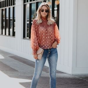 Brand new mock neck blouse